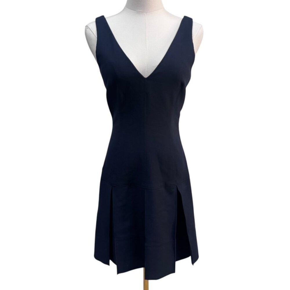 Euc Cinq Sept Navy Elowen Pleated Mini Dress | Size 2